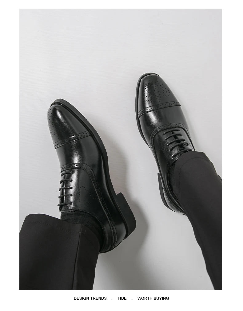 Classic Office Dress Shoes Trend Casual Business Oxford Shoes For Men Social Wedding Brogues Social Leather Shoes Male
