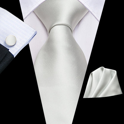 Hi-Tie Sage Green Pink Blue Solid Silk Wedding Tie For Men Handky Cufflink Mens Necktie Set Fashion Designer Business Party