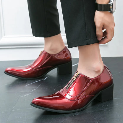 New Men's Wedding Dress Patent Leather Shoes Male Gold Blue Red Prom Punk Rock Homecoming Party Oxfords Footwear Zapatos Hombre