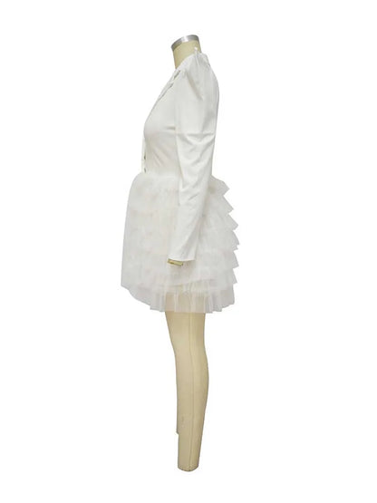 women Elegant and chic dress long sleeve spring female fashion dress mash blazer dress wholesale dropshipping