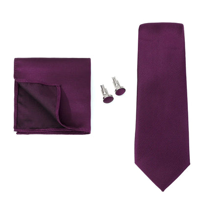 Necktie Fashion Brand Handmade Solid Necktie Handkerchief Cufflinks Set For Men Ties Suit Shirts Wedding Accessories Man Gifts