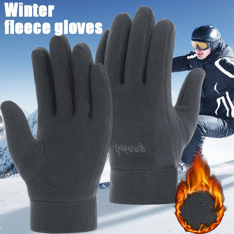 Winter Fleece Thick Gloves for Men Women Outdoor Snow Riding Ski Glove Warm and Cold-proof Protective Touchscreen Gloves Mittens