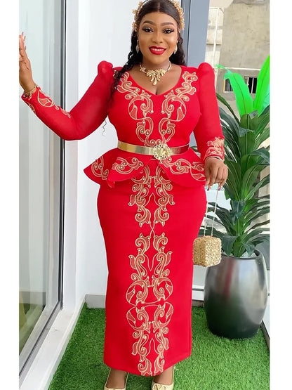Elegant African Dresses for Women 2025 New Africa Clothing Plus Size Turkey Wedding Party Long Dress Dashiki Ankara Outfits Robe