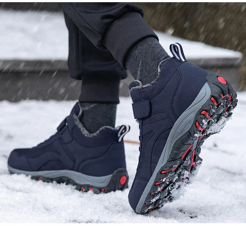 Warm Men Women Winter Boots With Fur Size 35-45 Snow Boots For Unisex Fashion Outdoor Sneakers Women Men Ankle Boots