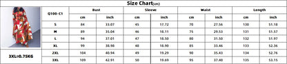 Women's 2024 Autumn New Style Fashionable Elegant Temperament Fashionable Printed Strap Waist Large Skirt Large Size Dress