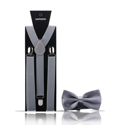 Elegant Fashion Adult Men's Suspenders And Bow Tie Two Pcs Set Harness Man For Pants Gentleman Suit Accessories Wedding Business
