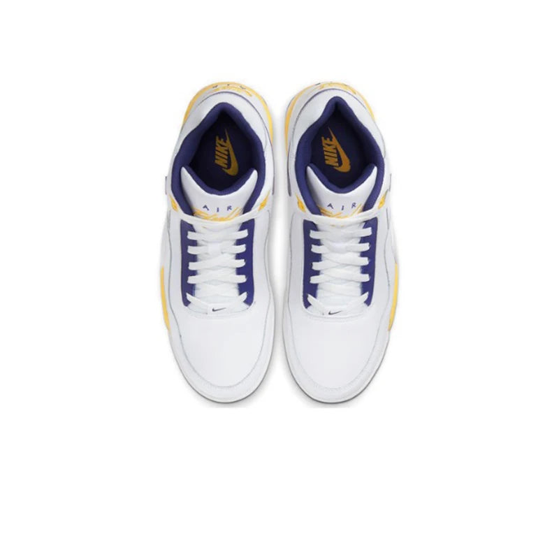 NIKE FLIGHT LEGACY Lakers white, blue and yellow retro basketball shoes BQ4212-102