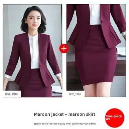 Elegant Red Western-style Suit Jacket For Women Fashionable Professional Attire For Hosting Events Job Interviews