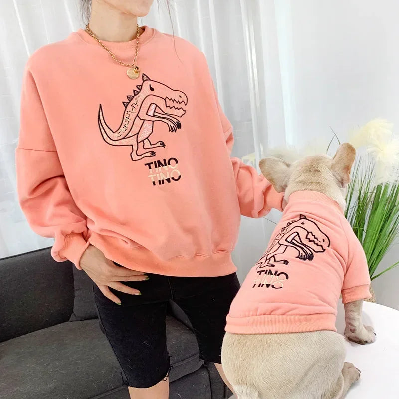 People-pets Matching Clothes for Small Dogs Pets Clothing Dog Pet Winter Hoodies French Bulldog Sweater Pug Costume S-4XL