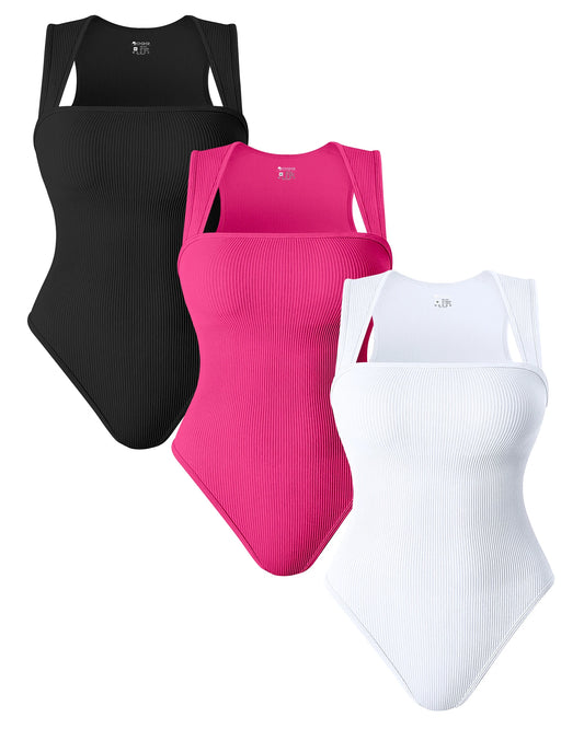 2024 Summer Fashion Square Collar Solid Color Sleeveless Bodysuit High Waist Sexy Tight Women's Jumpsuit