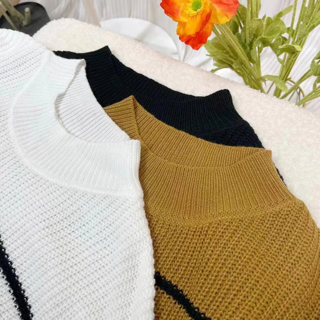 Sell Fast Knitted Sweater Casual Loose Fit Long Sleeve Pullover Turtle Neck Polo European American E-commerce