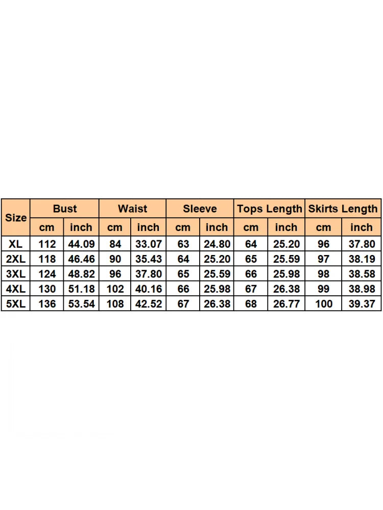 Two Piece Set Plus Size Clothes Spring Autumn V-Neck Long Sleeve Top Maxi Skirt Women Sets Streetwear Casual Office Lady Suit