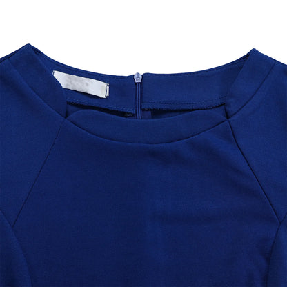 L-3XL Plus Size Elegant Midi Dress 2025 Spring Summer Women Office Lady Dress Casual 3/4 Sleeve Bandage Robe Oversize Dress
