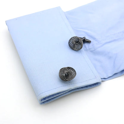iGame Fashion Knot Cuff Links Quality Brass Material Woven Ball Design Cufflinks For Wedding  Men
