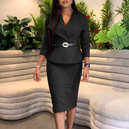 Elegant Dashiki African Dresses for Women Autumn Fashion African 3/4 Sleeve Polyester Midi Bodycon Dress African Clothes S-3XL