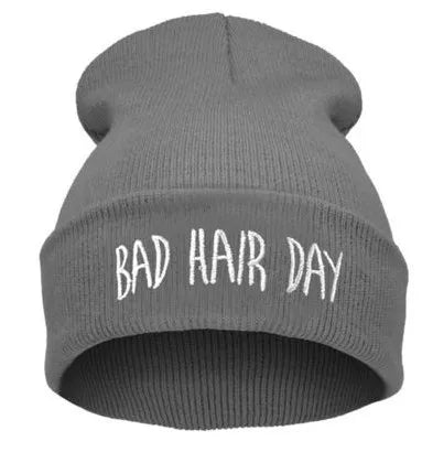 22 Colors Winter Unisex Funny Bad Hair Day Hip Pop Beanie Hat Women Men Ski Cap