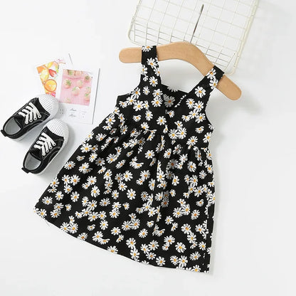 Girls Casual Dresses Little Daisy Printed Slip Sleeveless Dress Kids Dresses for Girls 2 To 6 Years Flower Girl Dresses Weddings