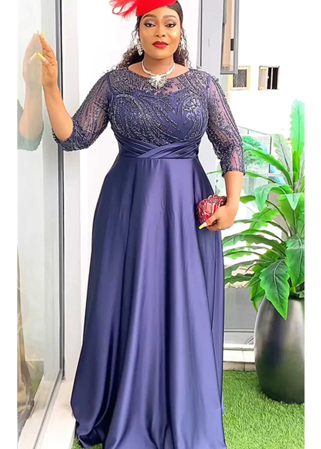 Plus Size African Party Dresses for Women 2025 New Fashion Dashiki Ankara Sequin Wedding Gowns Elegant Turkey Muslim Maxi Dress