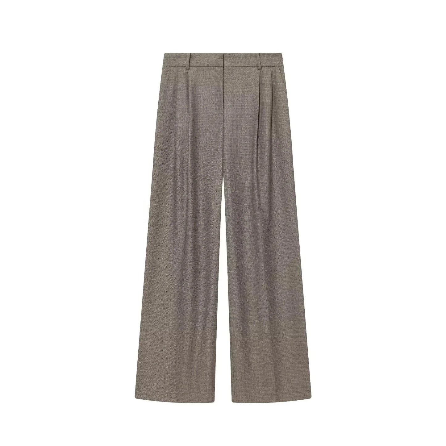 KONDALA 2026 Spring Summer Office Lady Solid Suits Fashion Elegant Double Breasted Tops For Women Chic Zip Up Wide Leg Pants