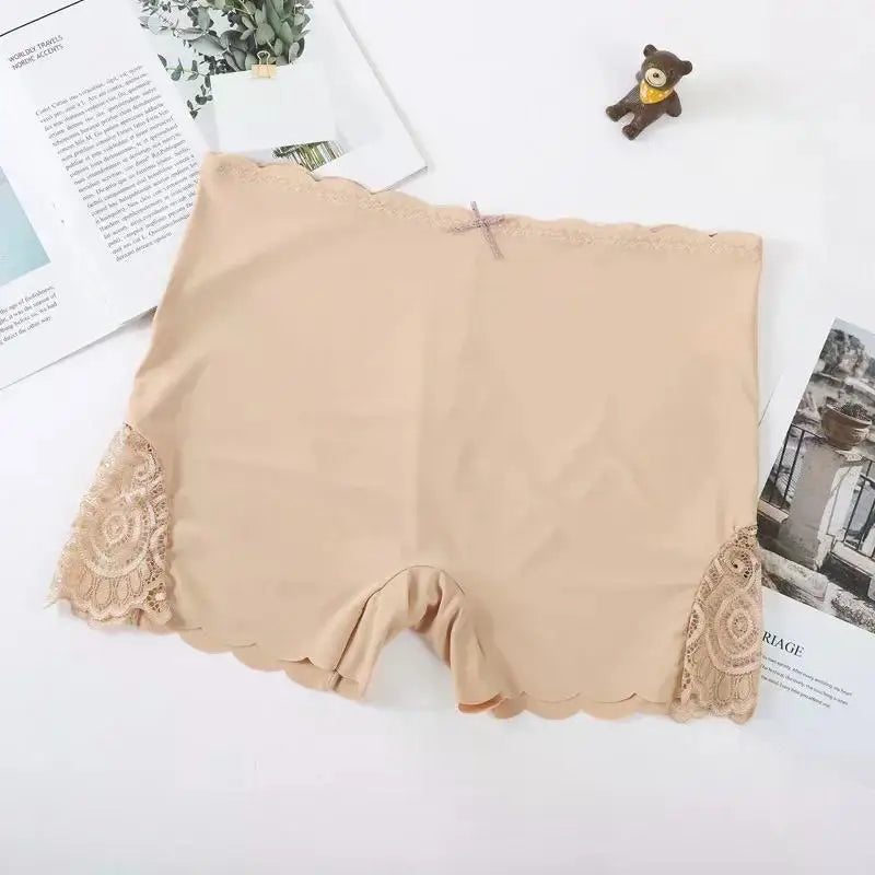 Sexy Lace Edge Soft Seamless Safety Short Pants Summer Under Skirt Shorts Modal Ice Silk Breathable Short Tights Women Underwear