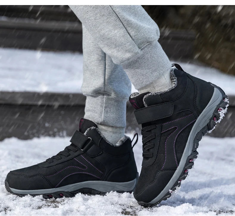 Warm Men Women Winter Boots With Fur Size 35-45 Snow Boots For Unisex Fashion Outdoor Sneakers Women Men Ankle Boots