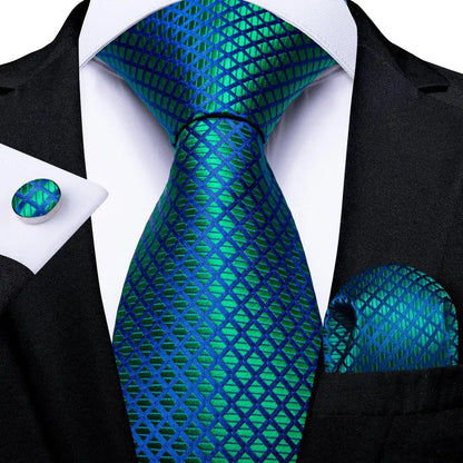 Hi-Tie Light Blue Solid Silk Wedding Nicktie For Men Hanky Cufflink Gift Men Tie Set Business Party Dropshipping Novelty Design
