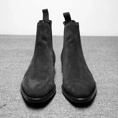Designer Men Chelsea Boots Luxury Velvet Men's Ankle Boots High Quality Suede Leather Shoes for Men Dress Boots Botas de Hombre