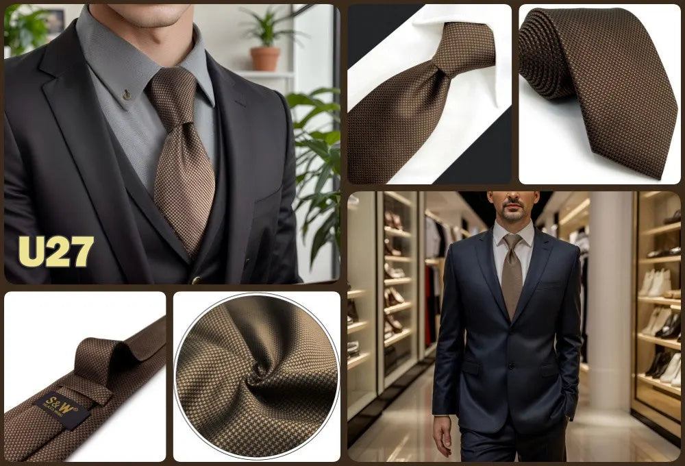 Blue Mens Necktie Silk Brown Ties for Men Wedding Guest Gift Classic Gray Party Christmas Dropshipping