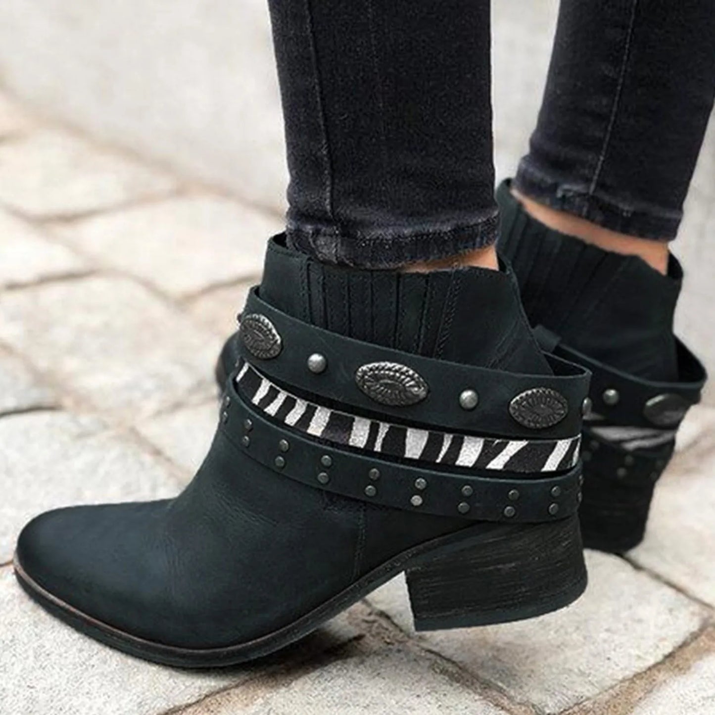 Zip Vintage Squared Round Fashion Up Winter Boots Heel Women'S Toe Women'S Boots Summer Boots For Women Booties