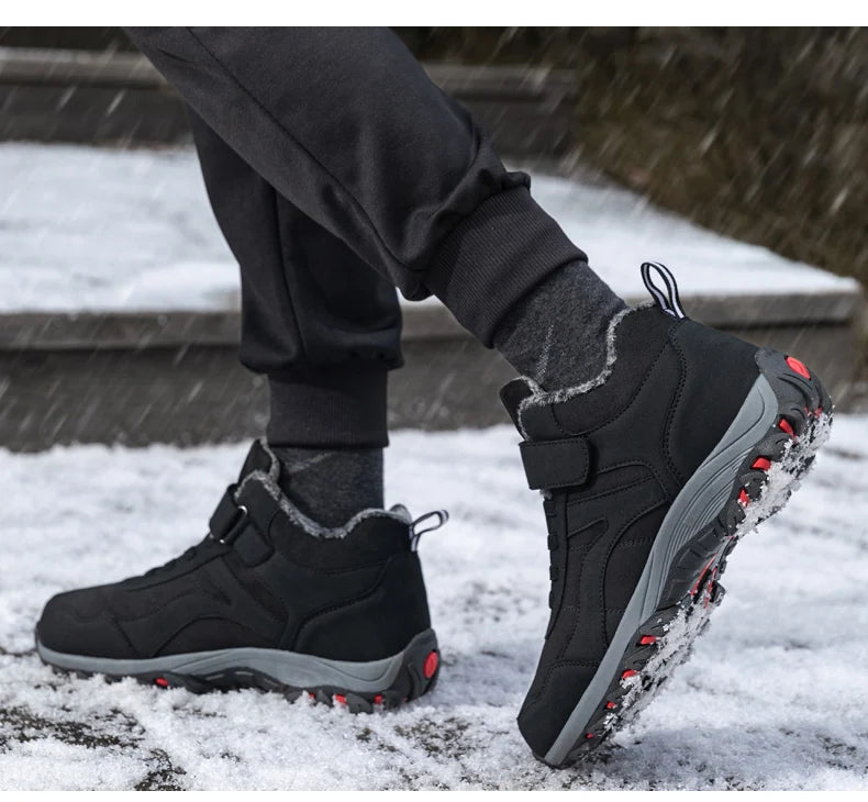 Warm Men Women Winter Boots With Fur Size 35-45 Snow Boots For Unisex Fashion Outdoor Sneakers Women Men Ankle Boots