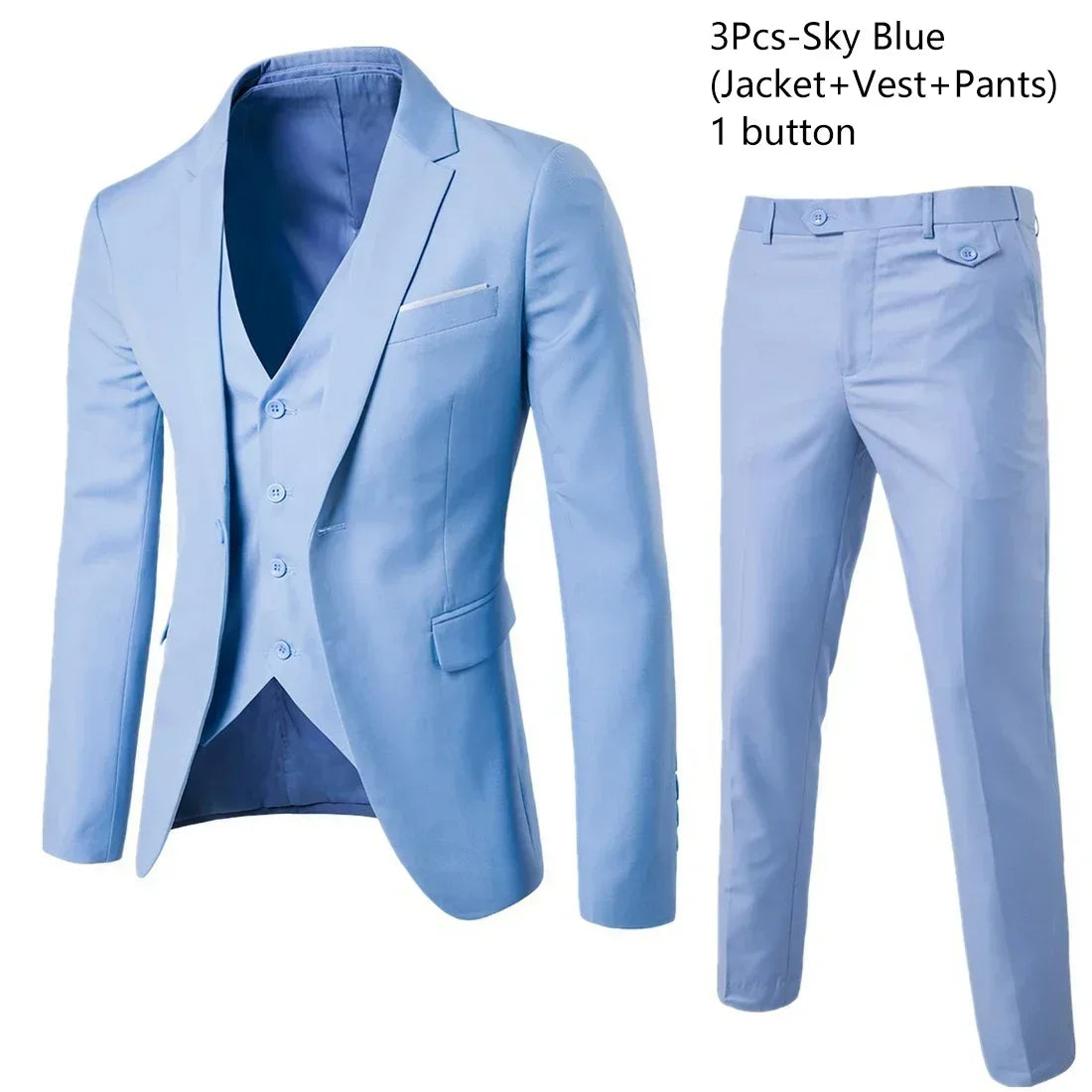 Elegant Suits For Men Wedding 3 Pieces 2 Set Luxury Fashion Classic Full Jackets Vest Pants Blazers Outfit 2024 Formal Costume