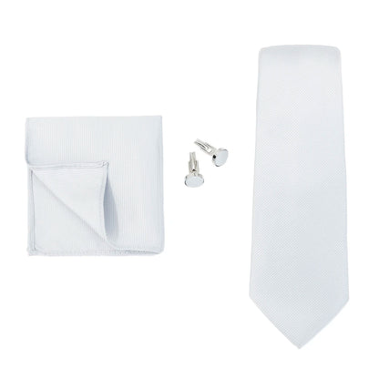 Necktie Fashion Brand Handmade Solid Necktie Handkerchief Cufflinks Set For Men Ties Suit Shirts Wedding Accessories Man Gifts