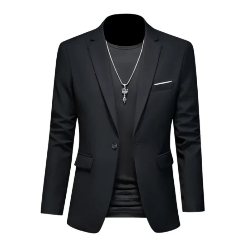 Boutique Fashion Suit Men's Slim Groom Wedding Suit Jacket Business Office Suit Casual Solid Color Suit Jacket