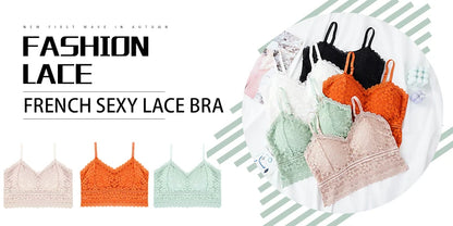 Lace Sexy Lingerie Wireless Bra For Women Padded Push Up Bralette Female Brassiere Soft Backless Fashion Bras Underwear