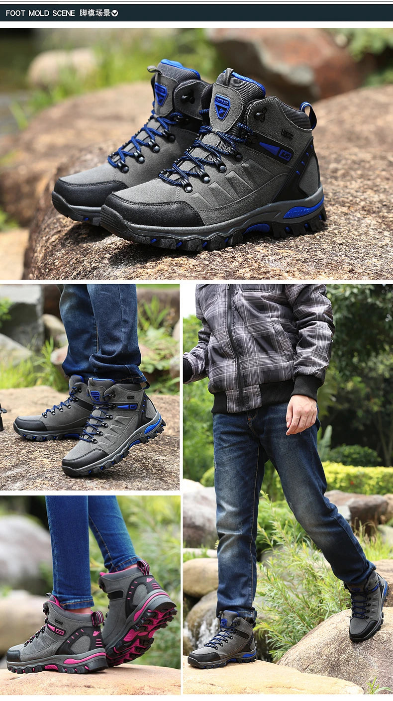 Men's Boots Men Hiking Boots Outdoor Work Shoes Anti Puncture Safety boots man Anti Slip Sneakers Couples Ankle boots for women