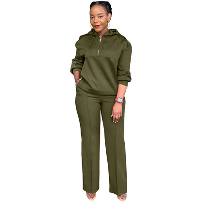 CM.YAYA Long Sleeve Women Set Loose Long Sleeve Hoodies Pant Suits 2024 Spring 2 Two Piece Sets Sporty Tracksuits Street Outfits