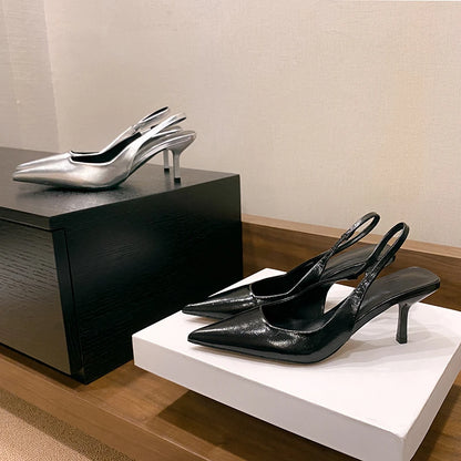 New Fashion Slip-on Women's High Heels Summer Solid Office and Career Sexy Pointed Toe Heeled Sandals Women High Heel Pumps