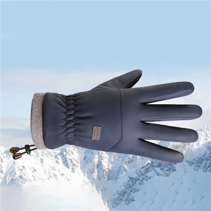 Winter -20 Degrees Cold-proof Ski Gloves Men Windproof Waterproof Keep Warm Gloves Touchscreen Anti Slip Soft Fluff Gloves