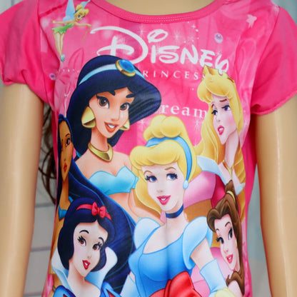 3-8Years New Summer Kids Cartoon Dress Sleepwear Mermaid Princess Belle Girls Printing Nightgowns Children Party Dresses Pajamas