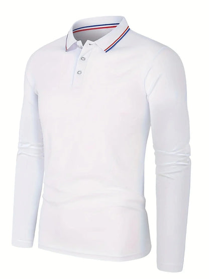 Men's Spring and Autumn Casual Breathable Comfortable Polo Shirt Hot Selling Fashion Men's Business Long Sleeve T-Shirt