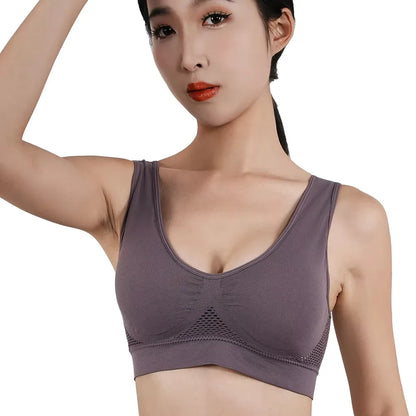 Women Large Sports Bra No Steel Ring Seamless Bra Anti Sagging Gathering Bralette Pad Gym Runing Bras Yoga Vest Underwear S-6XL