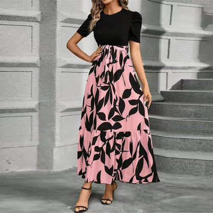 Spring Elegant Dress For Women Bow Tie Waist Cinched Dress A-Lin Flowing Skirt Office Women'S Clothing High Waisted Fashion Dres