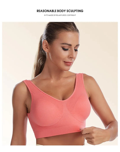 Women Sexy Bra Plus Size Seamless Breathable Brassiere Wire Free Bralette Underwear Comfortable Active Padded Brassiere Crop Top