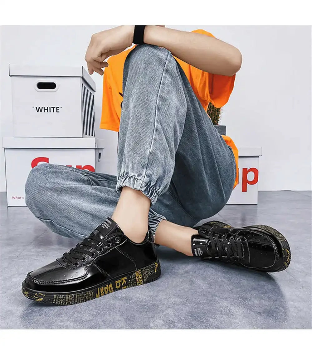 Gold-colored 36-42 Mens Chinese Style Shoes Casual Husband Sneakers Skate Trainers Sport Deporte Sapatenos Shouse