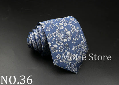 New Style Fashion Jacquard Floral Paisley Necktie Polyester Male Narrow Red Blue Tie Suit Shirt Gift For Men Accessory Gravatas