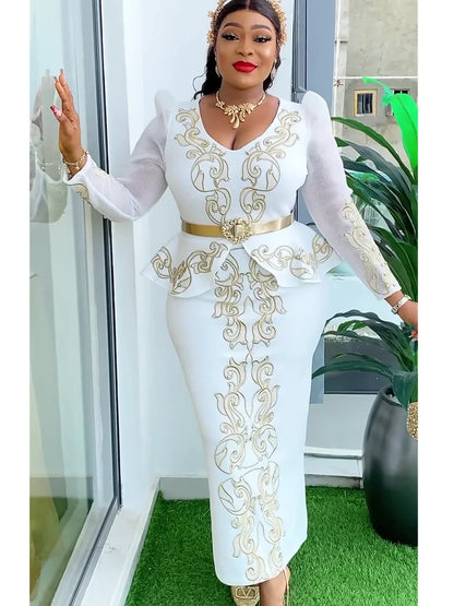 Elegant African Dresses for Women 2025 New Africa Clothing Plus Size Turkey Wedding Party Long Dress Dashiki Ankara Outfits Robe