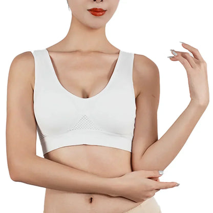 Women Large Sports Bra No Steel Ring Seamless Bra Anti Sagging Gathering Bralette Pad Gym Runing Bras Yoga Vest Underwear S-6XL