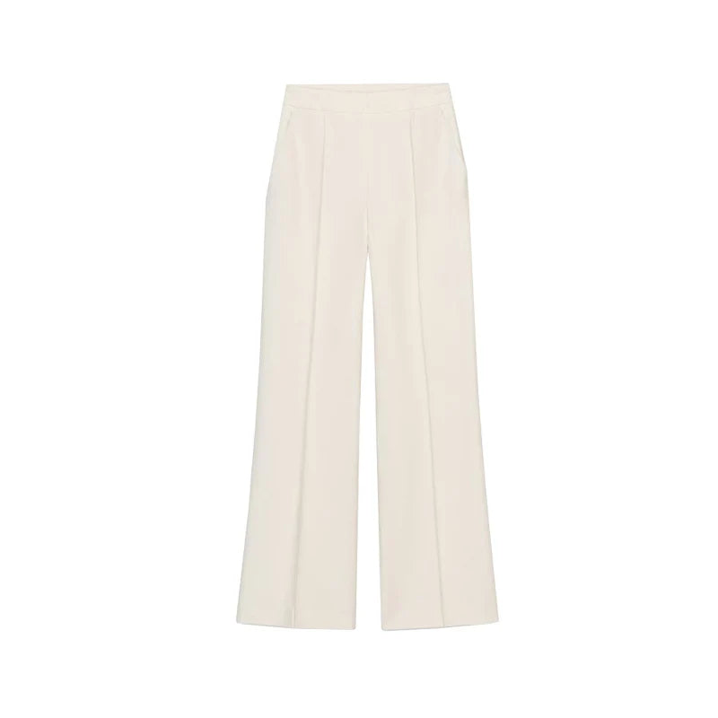 Double-Breasted Long-Sve Suit Jaet 304035 Sewing Decorative High Waist Casual Long Pants 303035 Faionable Women's Set