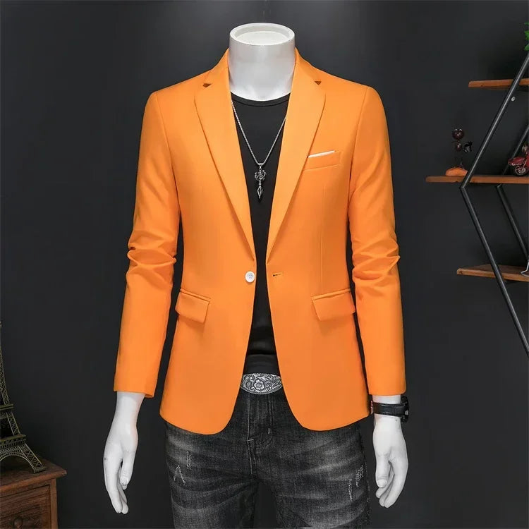 Boutique Fashion Suit Men's Slim Groom Wedding Suit Jacket Business Office Suit Casual Solid Color Suit Jacket