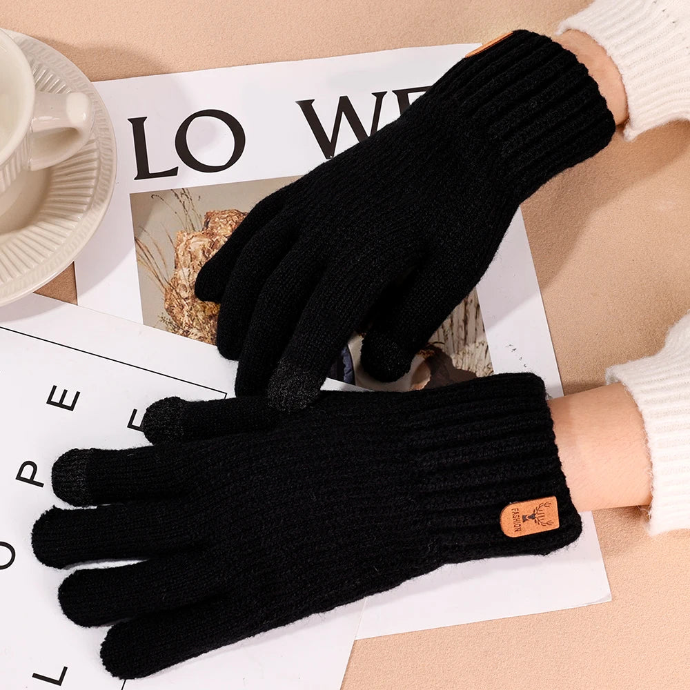 Men's Warm Gloves Winter Plush Thick Insulation Gloves For Men Women Screen Anti Slip Wind Cold Resistant Mittens Warm Gifts